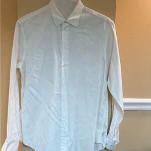 Armani Collezioni White Long-Sleeve Dress Shirt